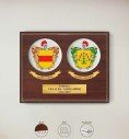 Budget Personalised Heraldic Shield Commemorative Plaque on Wood