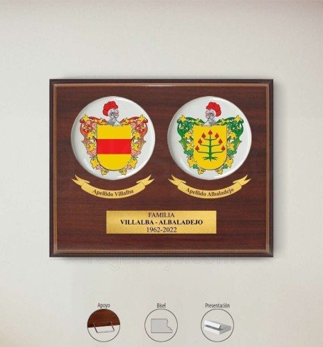Budget Personalised Heraldic Shield Commemorative Plaque on Wood