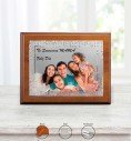 Personalised Aluminium Plaque on Wood  Dots Bevel Finish