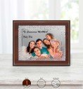 Personalised Aluminium Plaque on Wood  Dots Bevel Finish