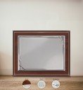 Commemorative plaque with straight-line bevel, walnut wood and U-shaped metal stand