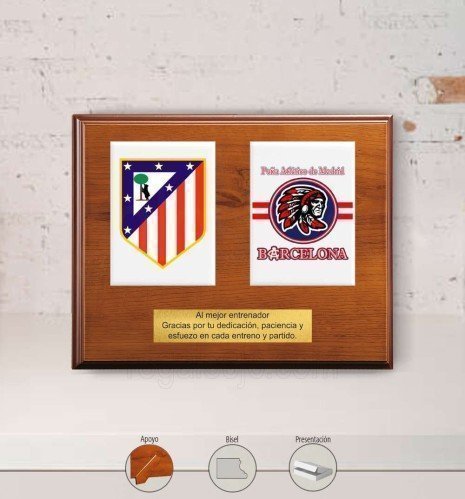 Premium tribute plaque with rectangular porcelains personalised in full colour