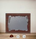 Premium commemorative plaque with silver parchment in oak wood