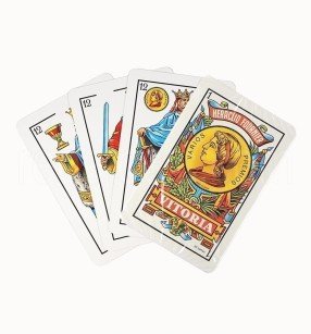 Baraja española de 40 cartas para mus y juegos de mesa marcha Fournier con envoltura celofán.