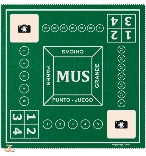 50 x 50 cm green mus mat personalised in 2 corners