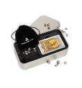 Conjunto set de Mus en Caja metálica de Aluminio con amarracos y baraja Española