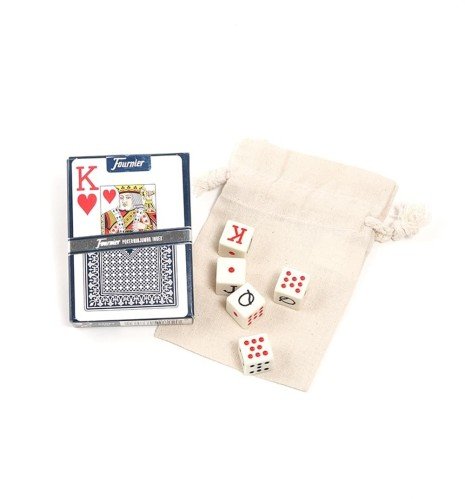 Poker set with Fournier deck and poker dice