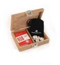 Estuche de Póker en Caja de Madera con Baraja y dados