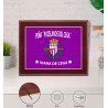 Budget commemorative plaque in mahogany with fully customisable aluminium