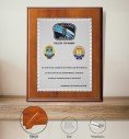 Personalised tribute plaque with text and images on wave aluminium