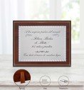 Personalised 25th wedding anniversary plaque in walnut with photo