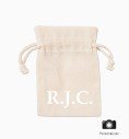 natural cotton favor bag with initials