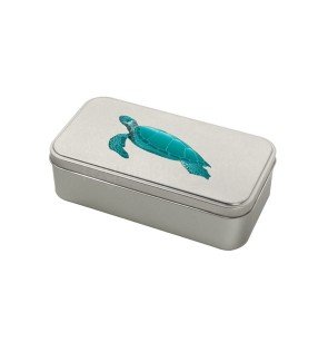 Caja Metálica Plateada Rectangular Personalizable | 19 x 10 x 5 cm