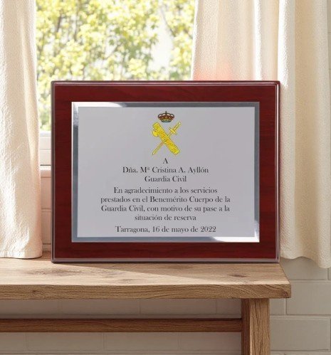 Personalised Retirement Commemorative Plaque (Aluminium Plate on Wood)