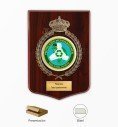 Metopa Militar con Laurel y Corona Metálicos en Bronce y Porcelana Personalizada