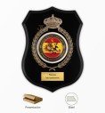 Metopa Militar con Laurel y Corona Metálicos en Bronce y Porcelana Personalizada