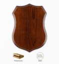 Madera escudo personalizable para metopa en nogal brillo