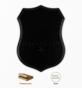 Madera escudo personalizable para metopa en negro brillo