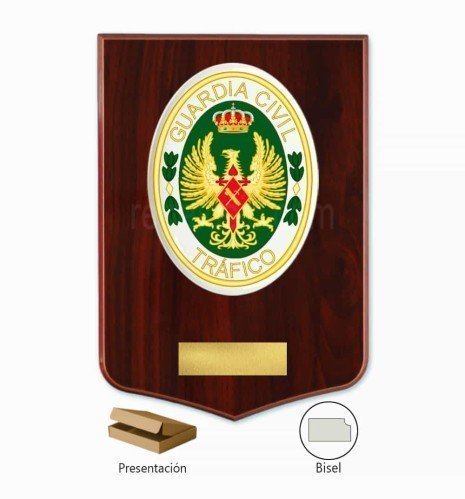 Guardia Civil Traffic crest plaque with plate and presentation box