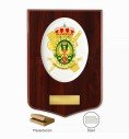 Metopa  de la Agrupación de Tráfico, escudo AT de la Guardia Civil