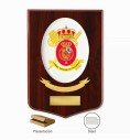 Guardia Civil Royal Household Special Security Unit crest plaque with scroll, plate and kraft cardboard box
