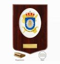 Guardia Civil Tax and Border Headquarters crest plaque with plate and kraft box