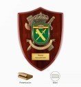 Custom Guardia Civil crest plaque on shield-shaped wood