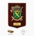 Metopa de madera caoba guardia civil con estuche kraft