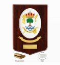 Escudo del Servicio de Protección de la Naturaleza. Con orla, placa y caja presentación