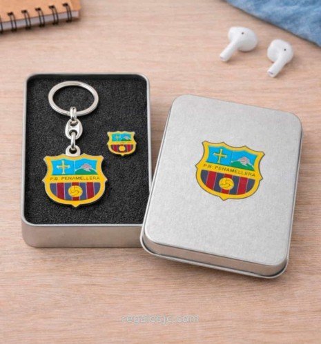 caja de aluminio para pins llaveros y fichas de juego