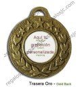 Medalla personalización por detrás.