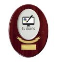 Metopa Personalizada Madera Ovalada y Porcelana Ovalada