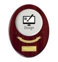 Customise a crest plaque with round porcelain on oval wood