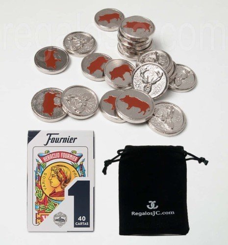 Mus set with hunting counters and Fournier No. 1 deck