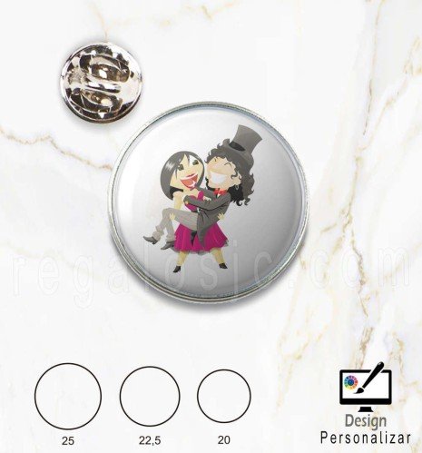 Pin redondo personalizado en metal con diseño a color