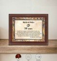 Personalised Golden Wedding Anniversary Commemorative Plaque (Aluminium Plate on Wood)