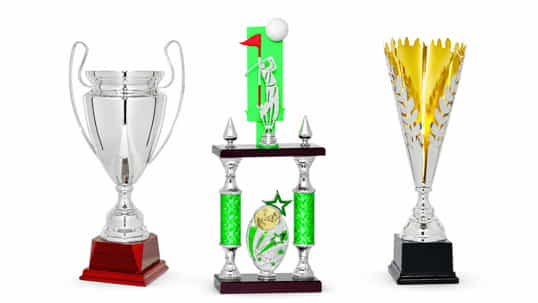 Catálogo de copas deportivas de lujo diseño y columnas para campeonatos y entregas de premios