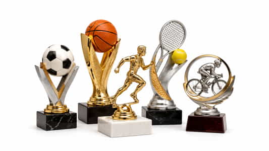 Catálogo de trofeos deportivos personalizados por deporte para clubes, torneos y campeonatos